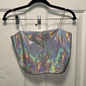 Iridescent Silver Camisole Top